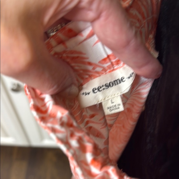 EE:SOME Coral Leaf Pattern Sundress size lg - Picture 5 of 5